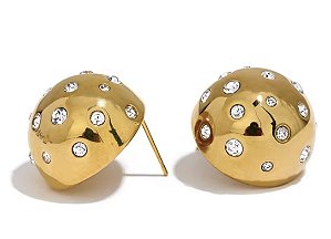 brinco candy gold crystal