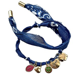 pulseira love bandana azul