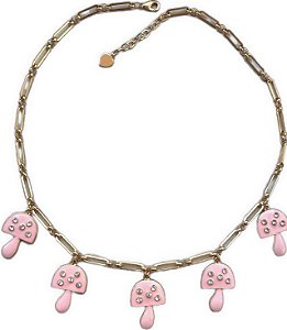 colar cogumelo rosa chiclete