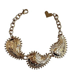 pulseira gold paisley