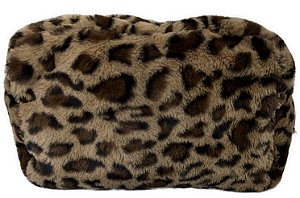 necessaire brown leopard fur