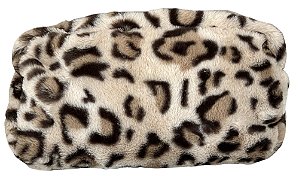 necessaire beige leopard fur