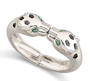 bracelete leopard silver