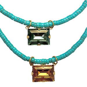 colar baguette turquoise