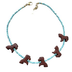 colar cavallino turquoise/marrom