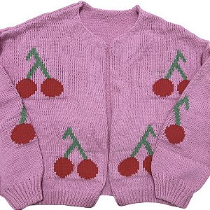 maxi cardigan cherry rosa