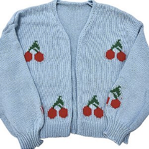 maxi cardigan cherry azul bebê