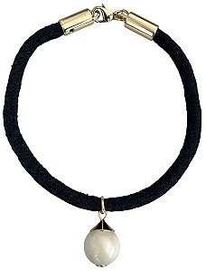 colar dot off white cordão black