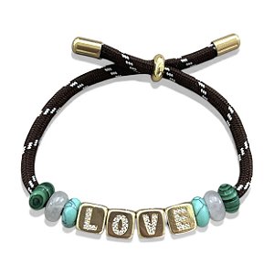 pulseira love cordão marrom