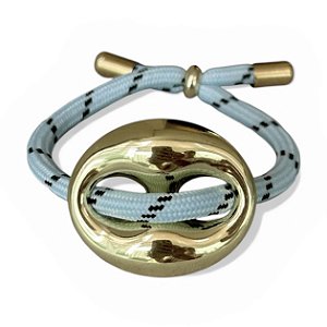 pulseira bean G gold azul sky
