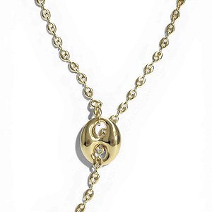 colar gold bean longo