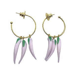 argola pimenta cor-de-rosa