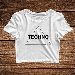 Cropped Techno Triangle Branco - Rave ON