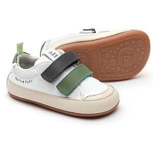 Tênis Masculino Branco Velcro Azul/Verde - Tip Toey Joey
