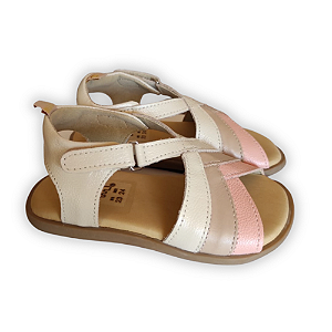 Sandália Feminina Bege com Rosa - Blue Infantis
