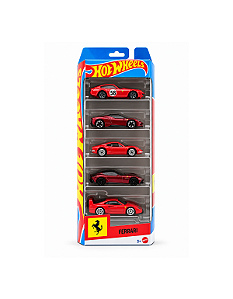 Hot Wheels Ferrari Patch 5 Vermelho - 5-Pack - 2026