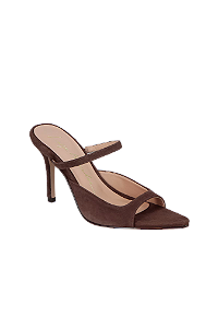 Mule Salto Alto em Camurça Luiza Barcelos