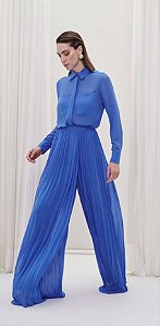 Calça Pantalona Plissada Maracujá