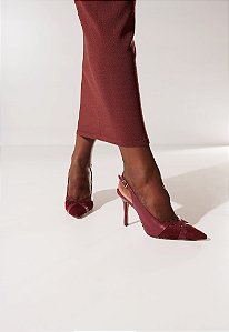 Scarpin Slingback Recortes e Salto Alto Fino Luiza Barcelos