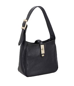 Bolsa Pequena em Couro com Fecho e Alça Regulável Luiza Barcelos