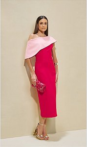 Vestido Midi Casual Chic Bicolor Fleche D’Or