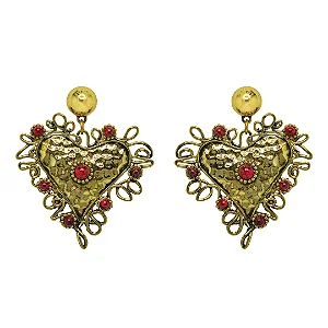 Brinco Longo  Coração Vintage  Rosana Bernardes