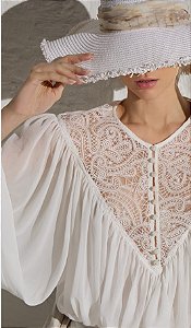 Blusa Balone Pala Renda Thamara Capelão