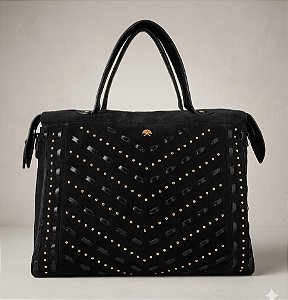 Bolsa Grande em Camurça com Aplicações de Tachas Luiza Barcelos