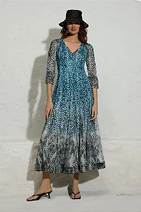 Vestido Tule Croco Poa Thamara Capelão