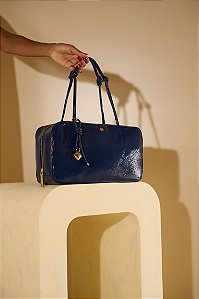 Bolsa Grande em Couro Verniz com Alça de Nó Luiza Barcelos