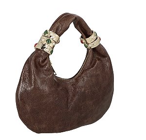 Bolsa Grande em Couro Aplicações Metálicas Luiza Barcelos