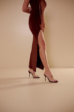 Mule em Vinil com Couro Marrom Café e Salto Alto Fino Luiza Barcelos