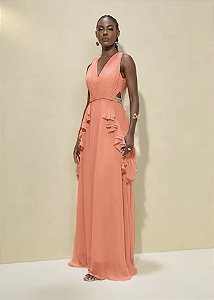 Vestido Drapeado com Recortes Fleche D'or