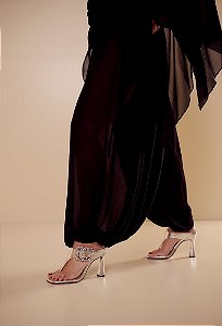 Mule de Dedo Metalizada com Fivela de Cristais Luiza Barcelos