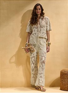 Conjunto Tricot Bordado Fleche Dór