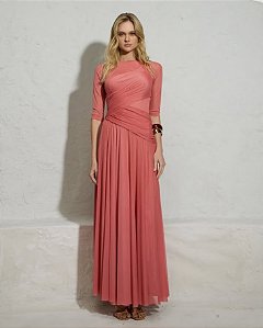 Vestido Longo Festa Tulle Franzido Thamara Capelão