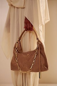 Bolsa Média em Camurça com Corrente Luiza Barcelos