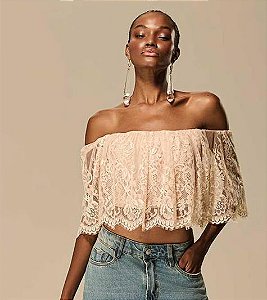 Corset Sobreposição renda Caos Moda