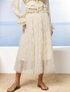Saia Tule Feminina Triondas Fleche D'or