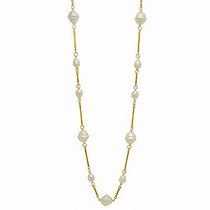 Colar Fio Pérolas Pétalas Rosana Bernardes