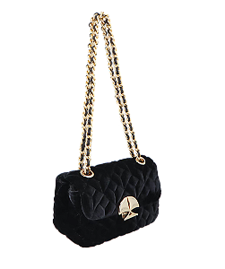 Bolsa Pequena em Veludo com Trama Acolchoada Luiza Barcelos