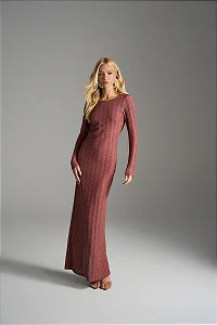 Vestido Longo Aline Manga Longa Skunk Brasil