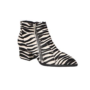 Bota Cano Curto em Couro Zebra Luiza Barcelos