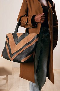Bolsa Tote Grande Couro e Camurça Luiza Barcelos