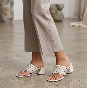 Mule Salto Bloco em Couro Luiza Barcelos