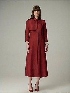 Chemise Midi 100% Linho Detalhe Sobreposto 613 Oficial