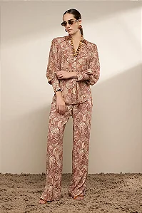 Calça Pantalona Estampa Cachemere Thamara Capelão