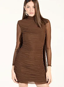 Vestido Tule Curto Capa Skazi