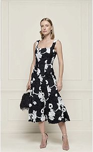 Vestido Midi Casual Chic P&B Fleche D'or