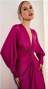 Vestido Classico Drapeado em Jersey Fleche D'or